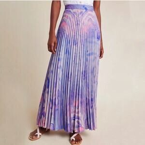 Siddhartha Bansal Anthropologie Purple Pleated Maxi Skirt Fairy Boho Womens 16W